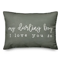 20" x 14" Darling Boy I Love You So Indoor & Outdoor Throw Pillow