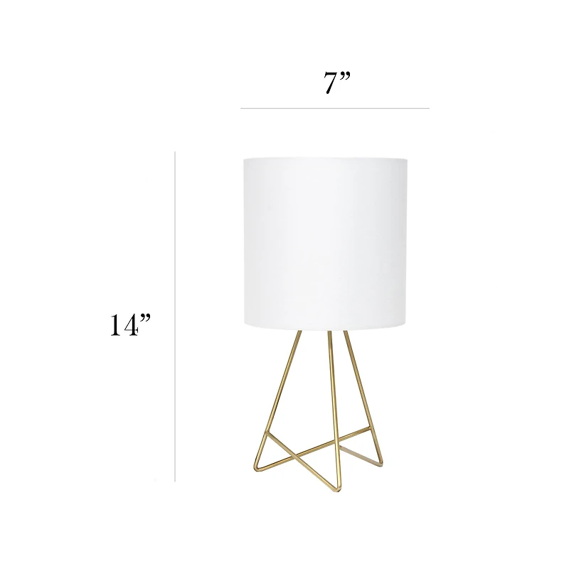Simple Designs Gold & White Down to the Wire Table Lamp