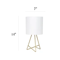 Simple Designs Gold & White Down to the Wire Table Lamp