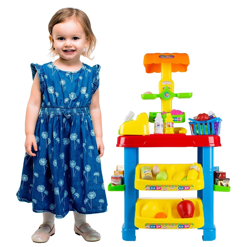 Toy Time Grocery Store Selling Stand Supermarket Playset