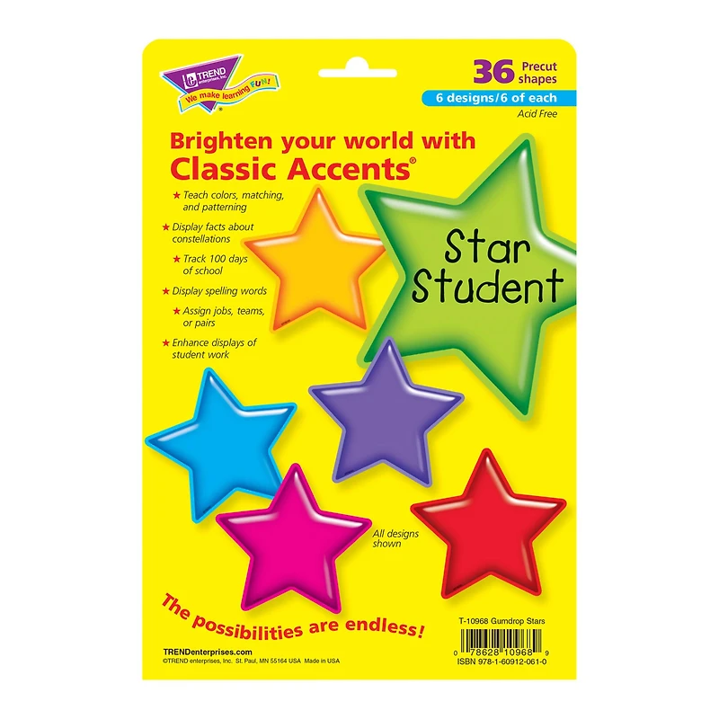 Trend Enterprises® Gumdrop Stars Classic Accents® Variety Pack