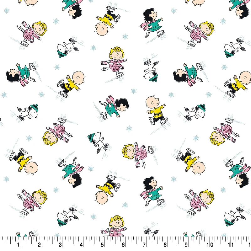 Peanuts® Gang Ice Skating Cotton Fabric