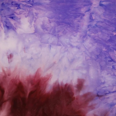 Fabric Merchants Blue, Lavender & Burgundy Tie Dye Double Brushed 4-Way Stretch Fabric
