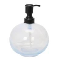 Hello Honey® White & Black Marbled Glass Soap Dispenser with Pump