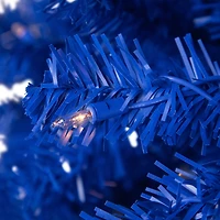 7ft. Pre-Lit Royal Blue Pine Artificial Christmas Tree, Clear Lights