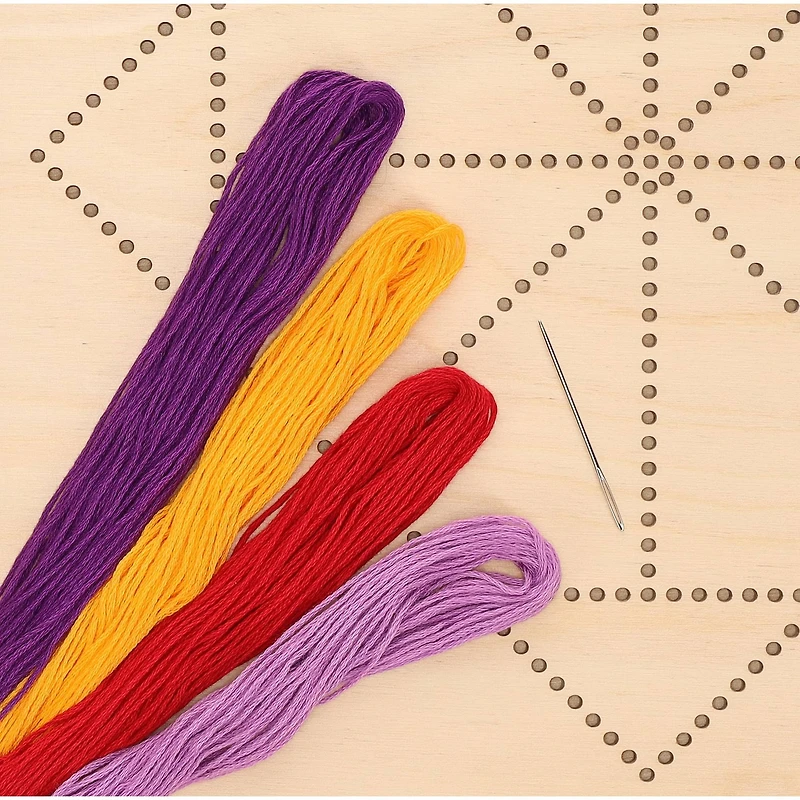 Leisure Arts® Square Lotus Stitched String Art Shadow Box Kit