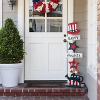 Glitzhome® 35.7" Patriotic Americana Wooden Top Hat Porch Sign