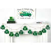 Glitzhome® St. Patrick's Metal Shamrocks Garland
