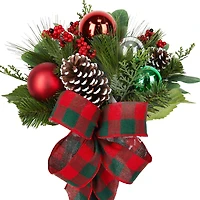 Red & Green Ornament & Pinecone Remembrance Cone by Ashland