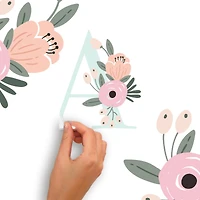 RoomMates Floral Monogram Peel & Stick Giant Wall Decal Set