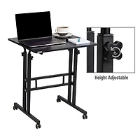 Mind Reader Black Mobile Sitting or Standing Desk