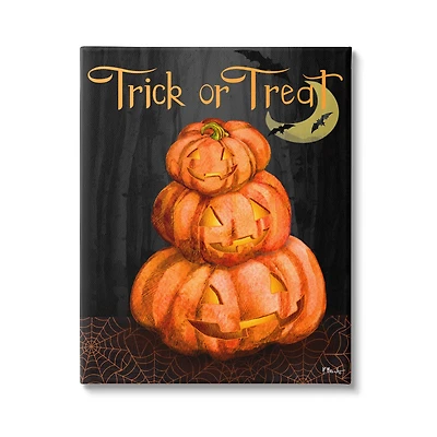 Stupell Industries Trick Or Treat Halloween Jack-o-Lantern Canvas Wall Art