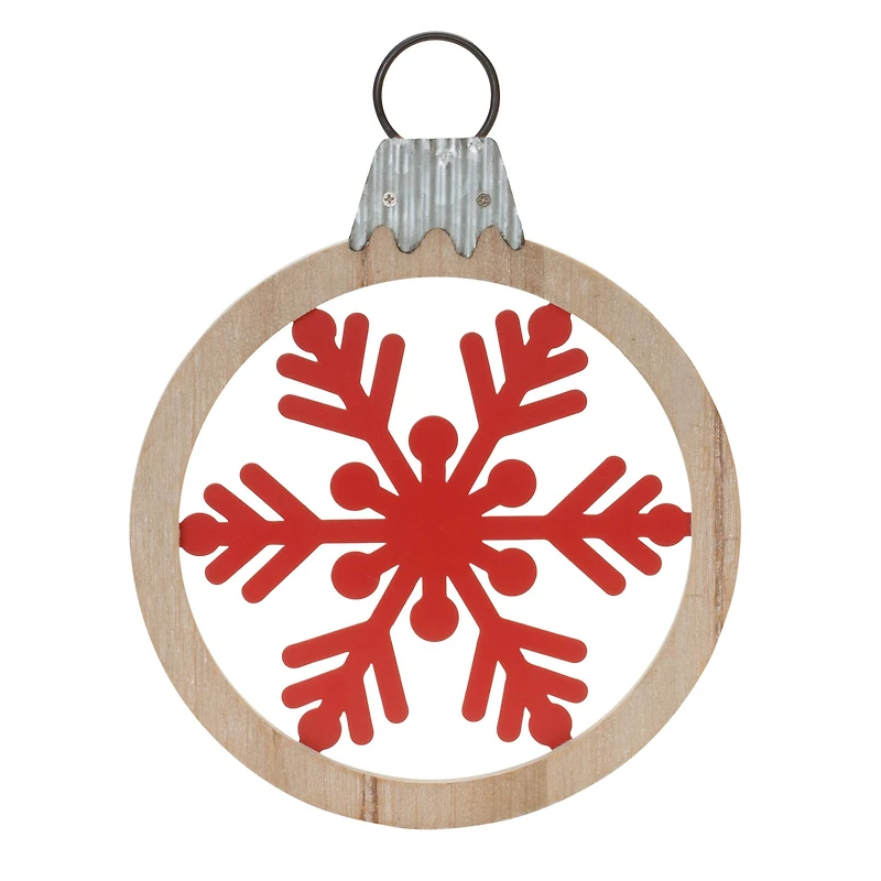 10.5" Red Snowflake in Frame Ornaments, 6ct.