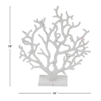 16" White Coastal Coral Sculpture