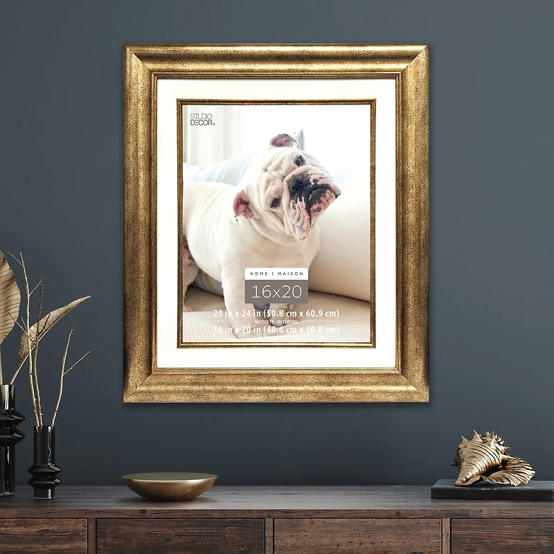 Home Champagne Gold Frame with Beveled Mat by Studio Décor®