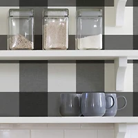 Wallpops Charcoal Farmhouse Plaid Peel & Stick Wallpaper