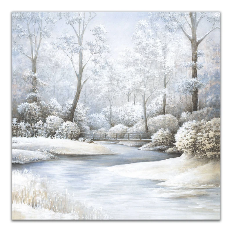 Winter Creek Landscape 30" x 30" Canvas Wall Art