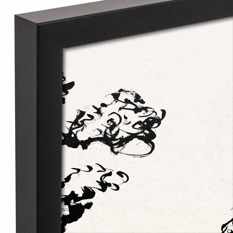 Sketched City Scene Canvas Wall Art in Black Frame