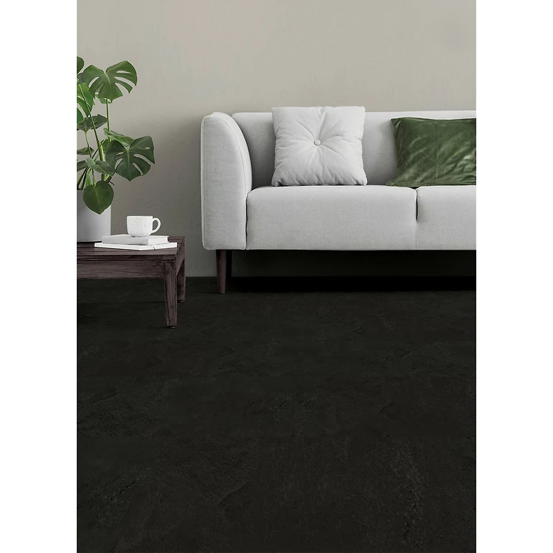 FloorPops Slater Charcoal Peel & Stick Floor Tiles