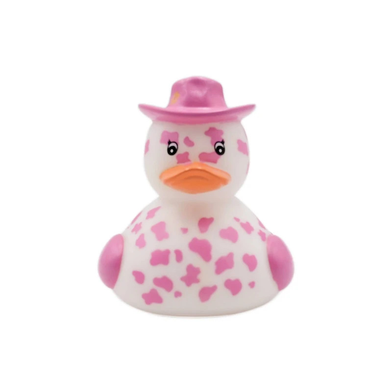 Assorted 4" Cow Print Rubber Duck with Hat, 1pc. by Fab Finds