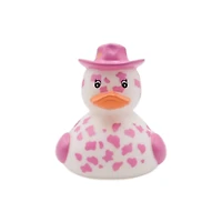 Assorted 4" Cow Print Rubber Duck with Hat, 1pc. by Fab Finds