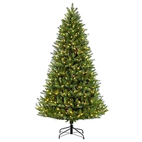 6.5ft. Pre-Lit Glacier Fir Artificial Christmas Tree, Clear Lights