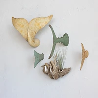 Hello Honey® 18" Distressed Aqua Tuna Tail Metal Wall Décor