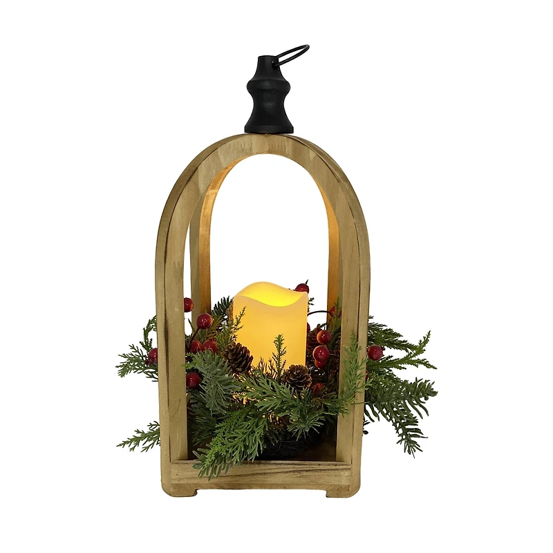 Pine & Foliage LED Pillar Lighted Lantern by Ashland