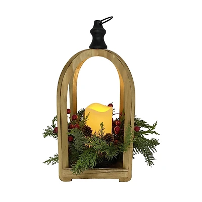 Pine & Foliage LED Pillar Lighted Lantern by Ashland