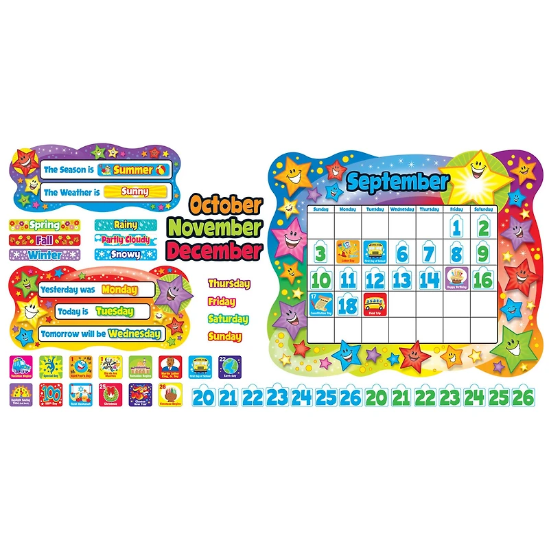 TREND Enterprises® Star Calendar Bulletin Board Set, 2 Sets