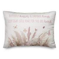 Butterfly Kisses And Ladybug Hugs 20" x 14" Throw Pillow