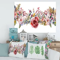 Designart - Pink Roses and Wildflower