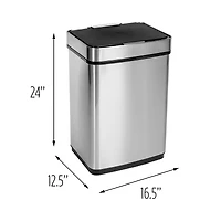 Honey Can Do 50L Stainless Steel Trash Can with Motion Sensor