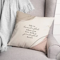 18" x 18" Grateful Heart Boho Indoor/Outdoor Throw Pillow