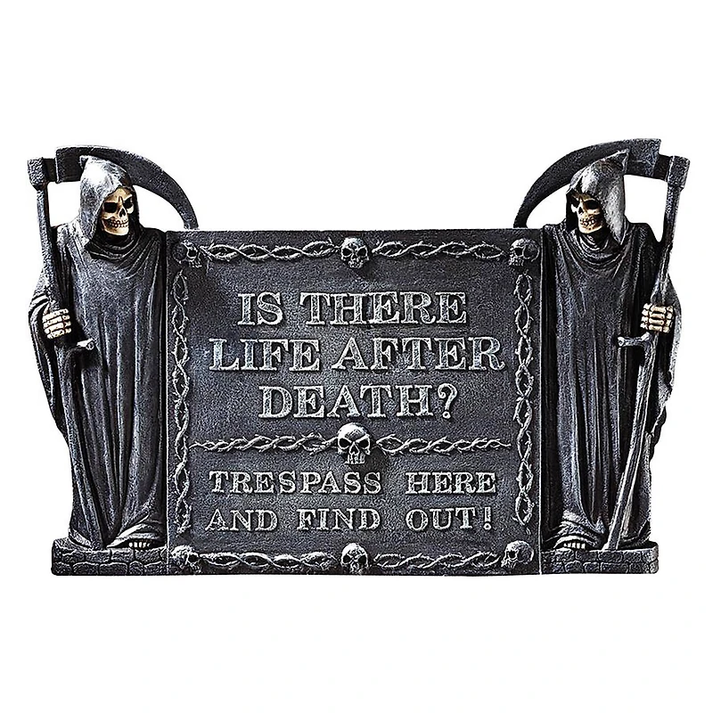 Design Toscano 12" Life After Death: No Trespassing Wall Sculpture