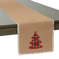 DII® 72" Embroidered Tree Burlap Table Runner