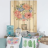 Designart - Flower Tree In A Pot With A Bow