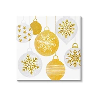 Stupell Industries Glimmering Hanging Christmas Baubles Canvas Wall Art