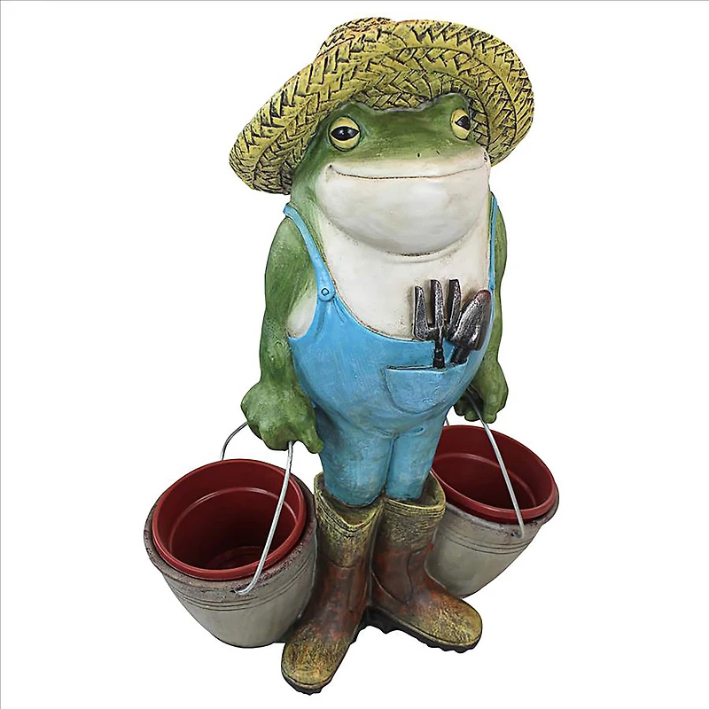 Design Toscano 17.5" Buckets the Garden Frog Statue