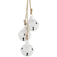 Cascading Christmas Jingle Bell Ornaments - 13.5" - White - Set of 2