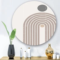 Designart - Abstract Rainbow Sun and Moon In Earth Tones I