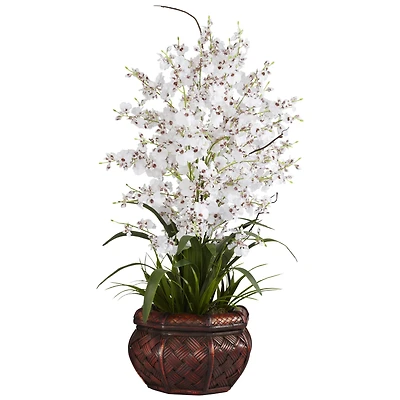 2.5ft. Dancing Lady Orchid Arrangement with Bamboo Vase
