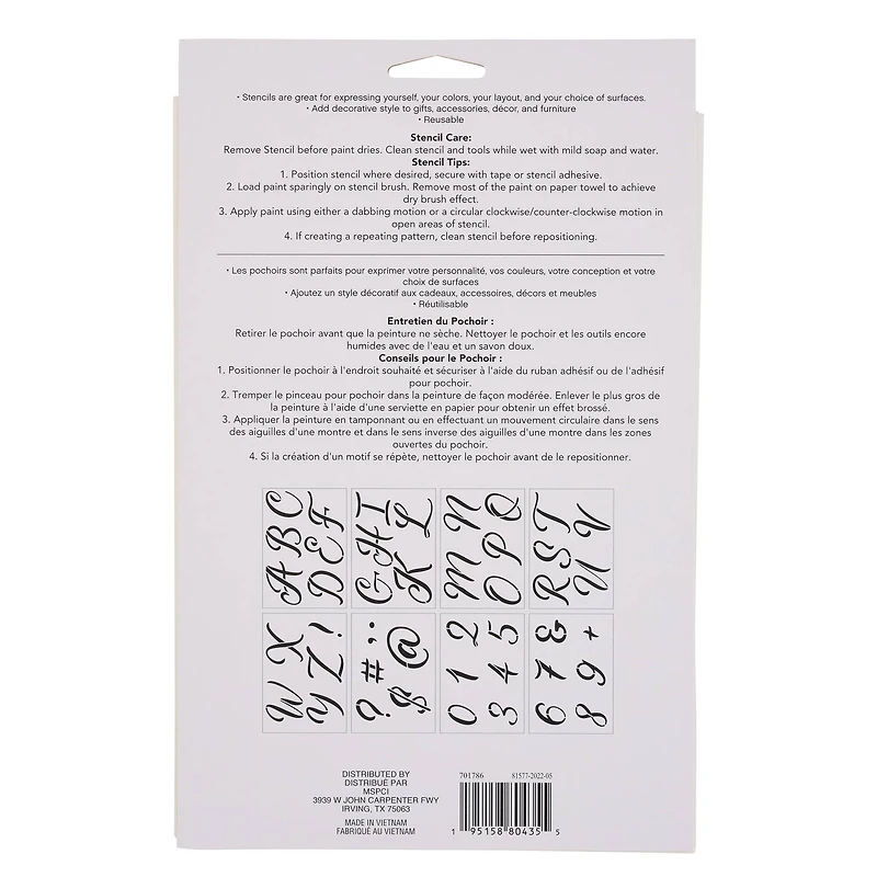 3" Formal Alphabet Font Stencils by Craft Smart®