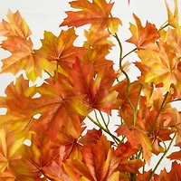 5ft. Artificial Fall Double Trunk Maple Autumn Tree in Decorative White Planter