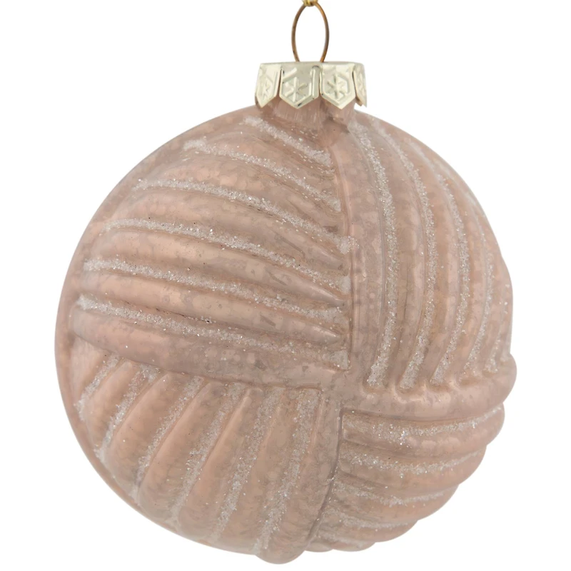 3" Pink Woven Mercury Glass Ball Ornament