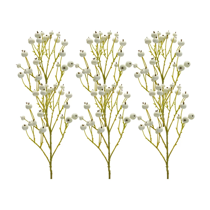 27.5" White Berry Sprays, 6ct.