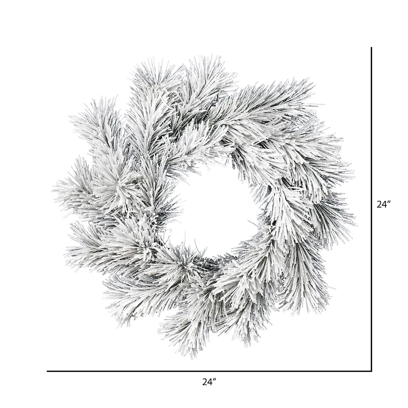 24" Frosted Beckett Pine Wreath