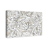 Cream & Gray Floral Canvas Wall Art