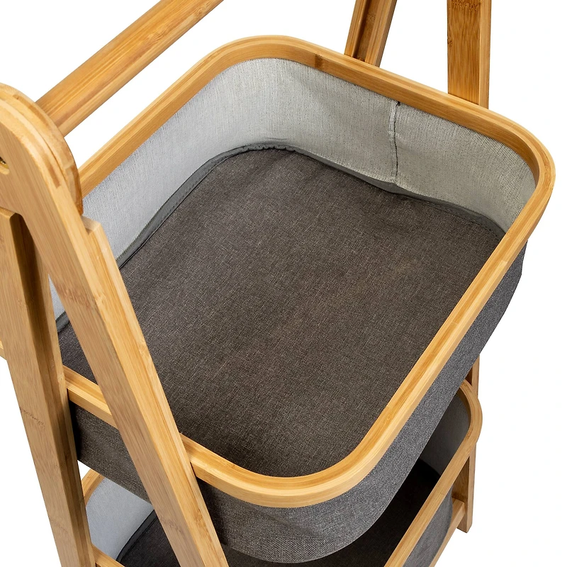 Honey Can Do Bamboo & Canvas 2-Tier Collapsible Shelves