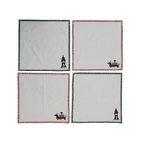 Hello Honey® 18" Embroidered Dog Cotton Printed Napkin Set